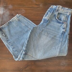 Free People Lucky You Mid Rise Barrel Jeans Size 27 X 25